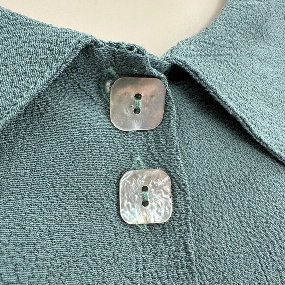 Niche Nilgun Derman Womens Sage 3/4 Sleeve 100% Rayon USA Made Button-Up Top M - Picture 4 of 8